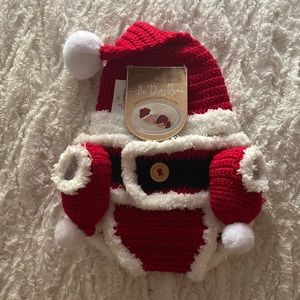 Hand Crocheted baby Santa outfit
